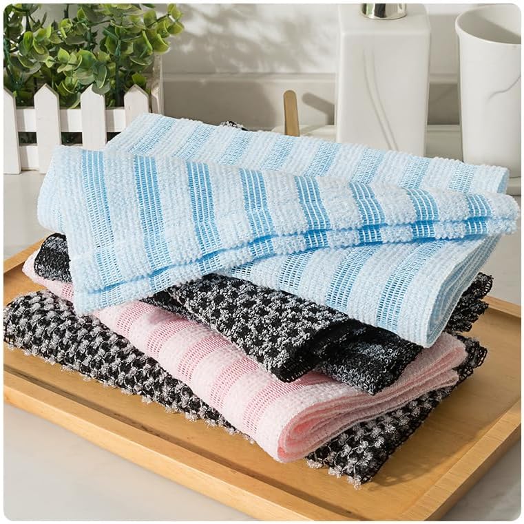 MOSYFEIBI Washcloth Loofah Combo Loufee Exfoliating mesh Bath Towel for Body Wash&Smooth Skin+Free Loofah Dish Towel (4Pcs Long Bath Towel) - Image 3